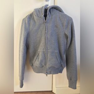 abercrombie and fitch womens Gray Lined hoodie medium Zipper
